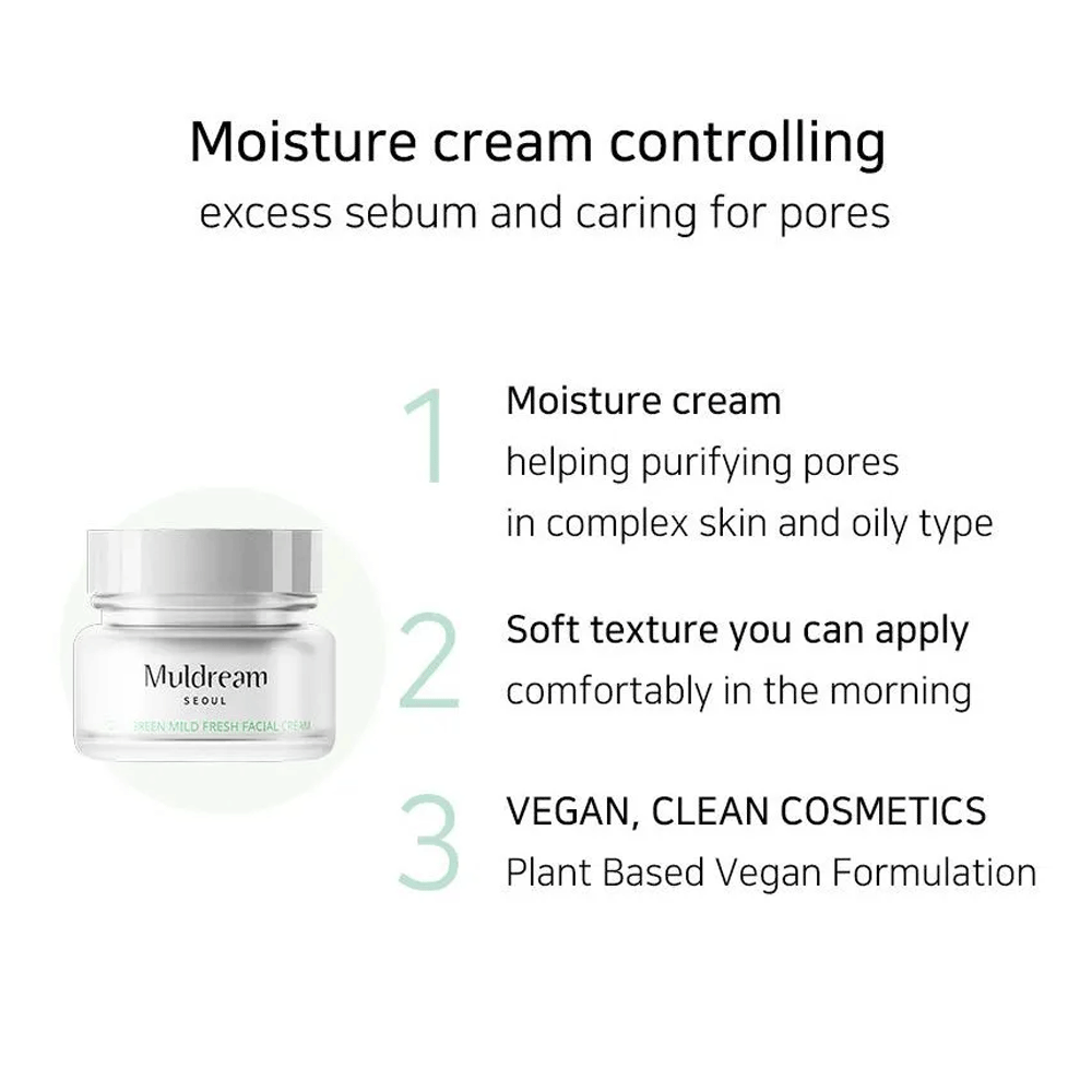 Muldream Vegan Green Mild Fresh Facial Cream 60ml