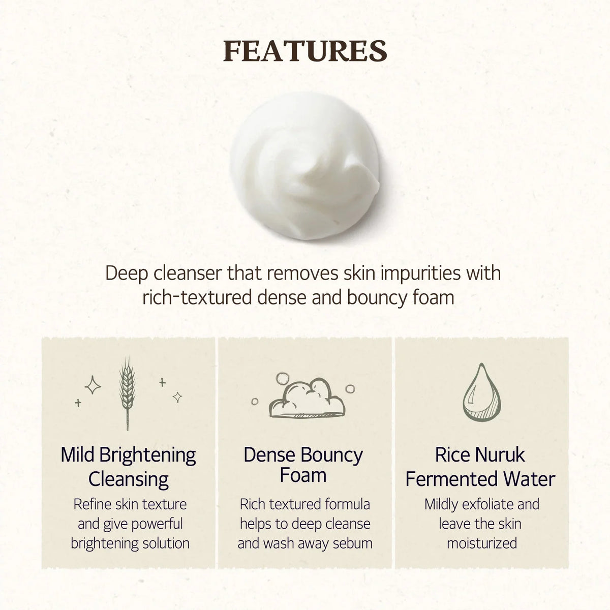 (Mhark) SKINFOOD Rice Daily Brightening Cleansing Foam 150ml - DODOSKIN