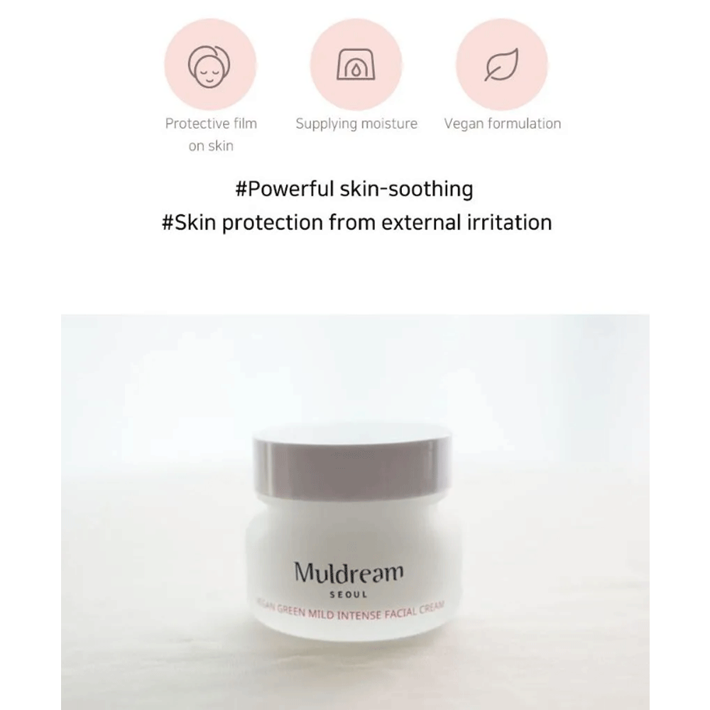 Muldream Vegan Green Mild Intense Facial Cream 60ml