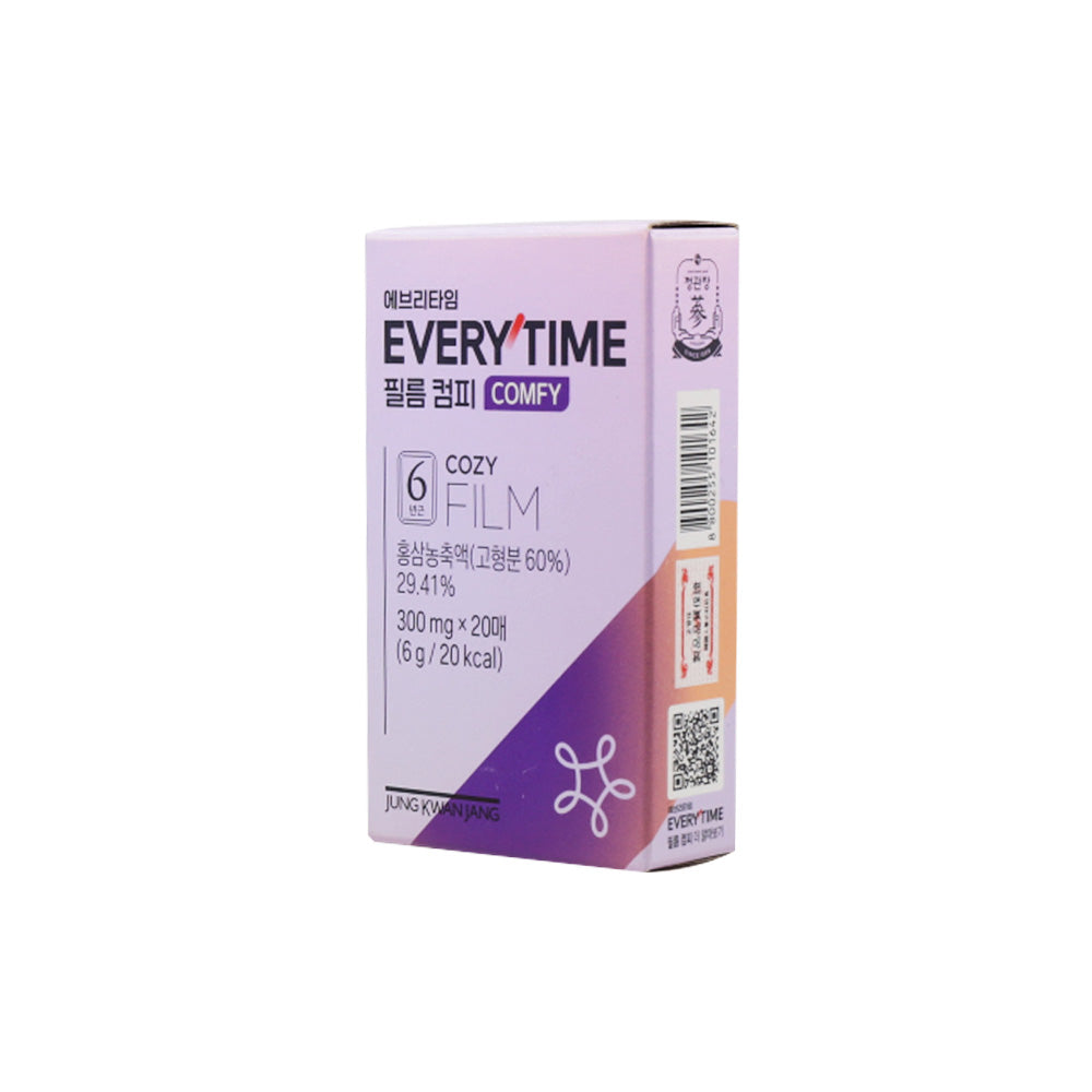 JUNG KWAN JANG Everytime Film Comfy 300mg * 20 Sheets (10-day supply)
