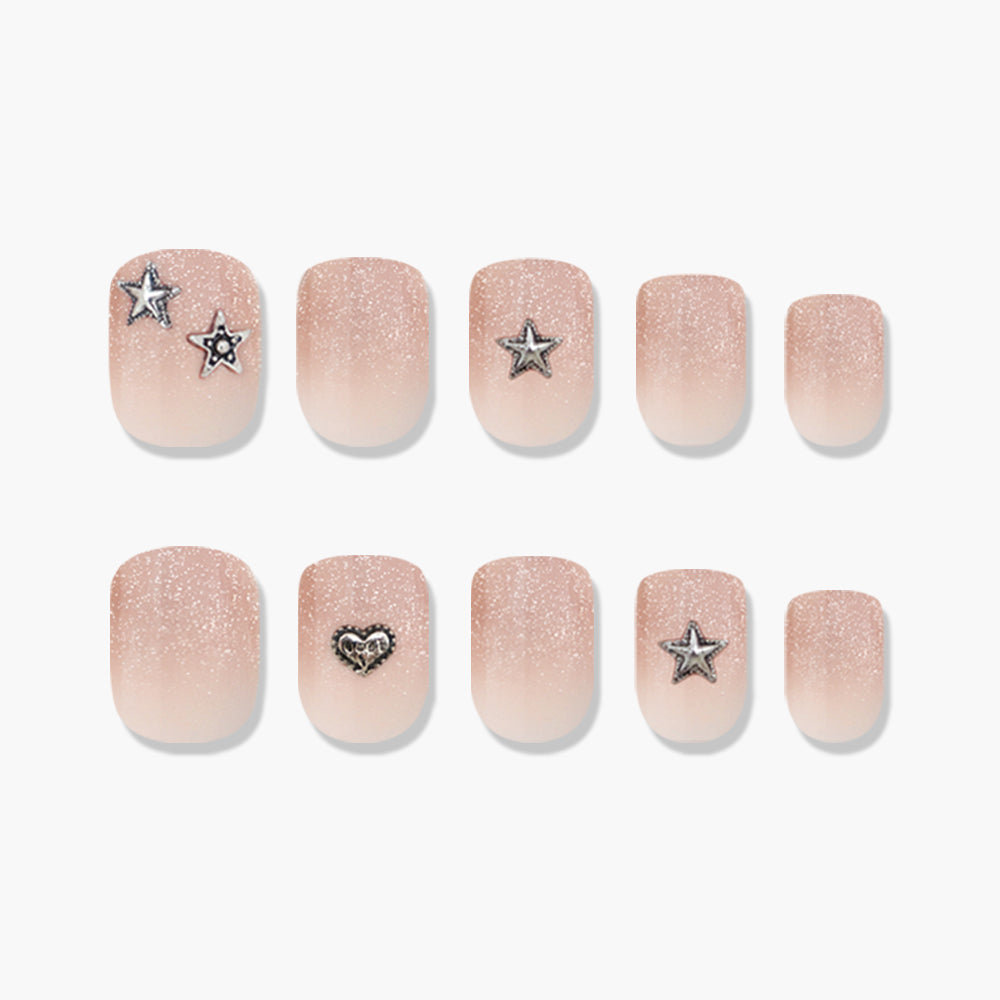 MUZMAK Nail Tips 36pcs #Angel Punk(Short Square)