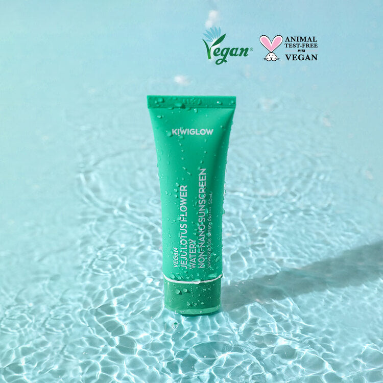 (Matt) KIWIGLOW Vegan Jeju Lotus Flower Watery Non-Nano Sunscreen SPF50+ PA++++ 50ml - DODOSKIN