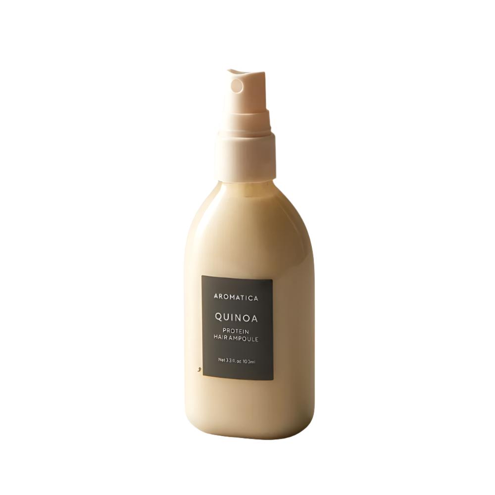 The AROMATICA Quinoa Protein Hair Ampoule 100ml is a concentrated hair treatment designed to deliver intensive repair and nourishment.