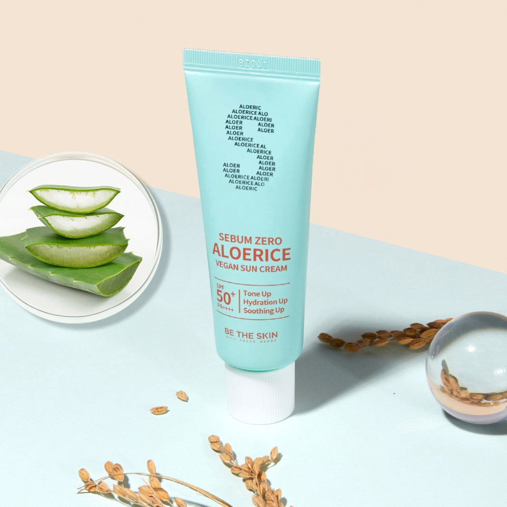 BE THE SKIN Sebum Zero Aloerice Vegan Sun Cream SPF50+ PA++++ 50ml