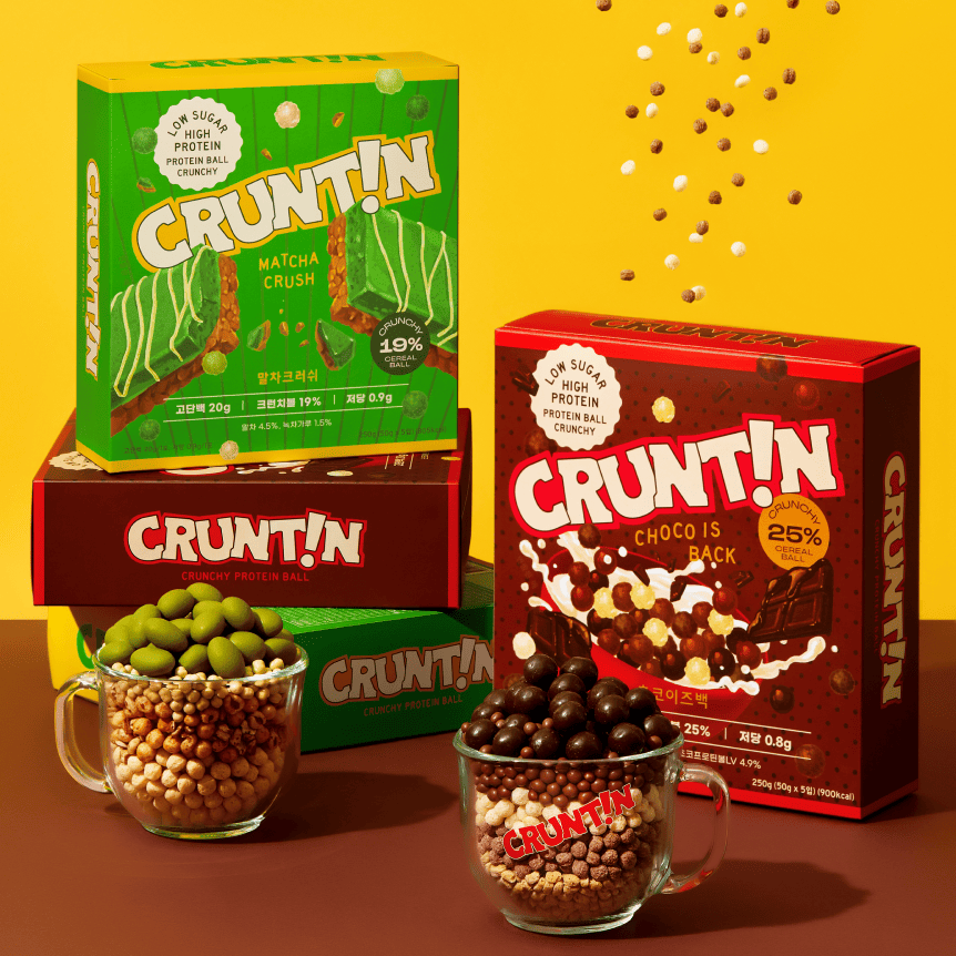 CRUNTIN Crunch Ball Protein Shake – Matcha Flavor, 50g × 5 Packs