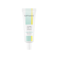 Four shades of Cell Fusion C Tone-up Sun Base SPF50+ PA++++, 40ml, providing high sun protection and a brightening effect.
