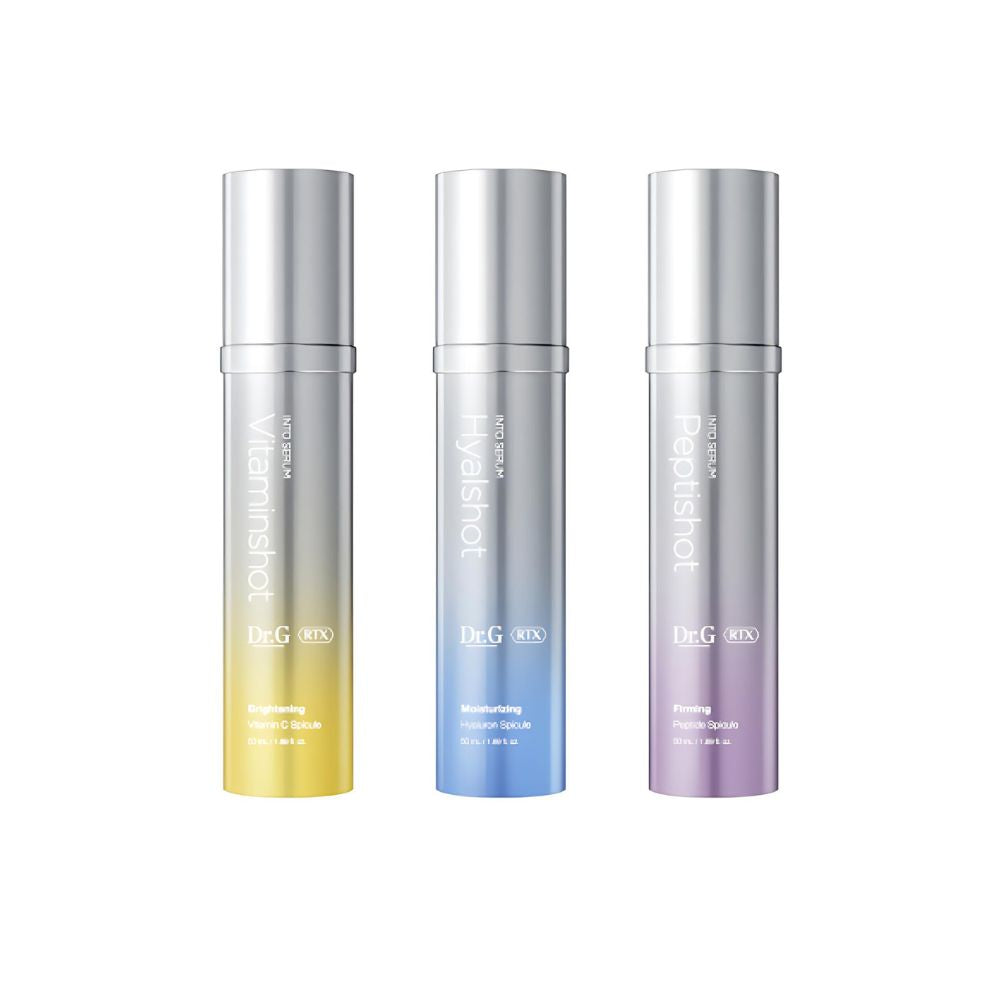 The Dr.G RTX Into Serum 50ml is a specialized skincare serum available in three options, each tailored to address different skin concerns.