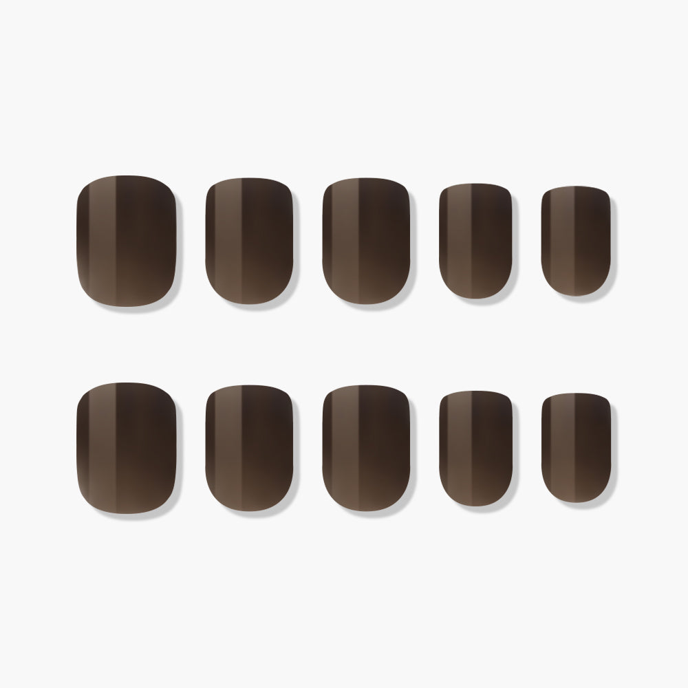 MUZMAK Nail Tips 36pcs #Earl Grey(Short Square)