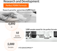 Genabelle PDRN Rejuvenating Toner 300ml: clear bottle, pink label, silver cap.