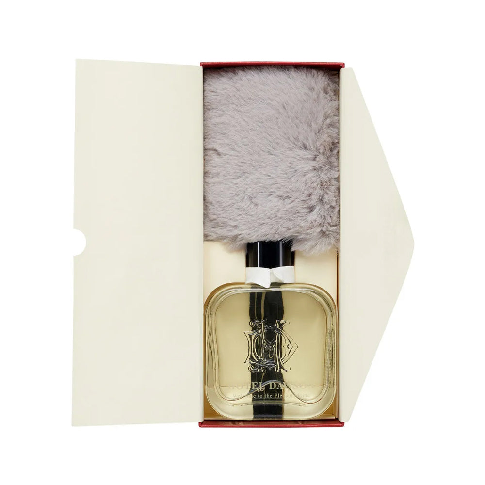 HOTEL DAWSON Welcome to the Pleasuredome Room Diffuser (250ml) - Black Cherry, Musky & Sweet Scent (Main Diffuser + Fur Coaster + 5 Reed Sticks Set)
