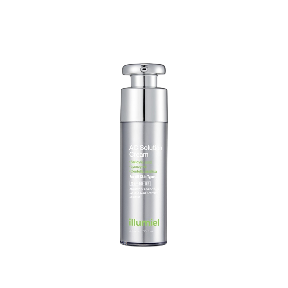 ILLUMIEL AC Solution Cream 40ml- in a white tube with blue accents, isolated on a white background.
