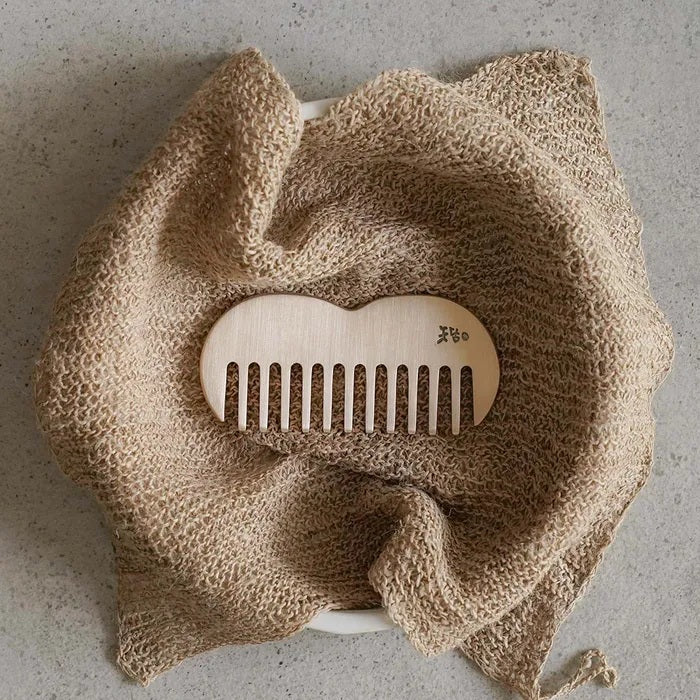 NOTDAM Bangjja Brassware Apple-Comb Scalp Gua Sha Comb with Complimentary Jeogori Gift
