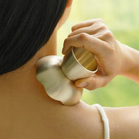 NOTDAM Bangjja Brassware Flower Gua Sha Massager with Complimentary Quilted Pouch