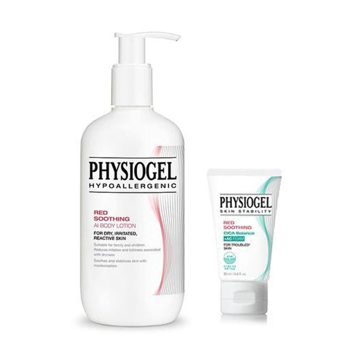 PHYSIOGEL Red Soothing AI Body Lotion (400ml) + Cica Foam Cleanser (20ml) Limited Edition Set