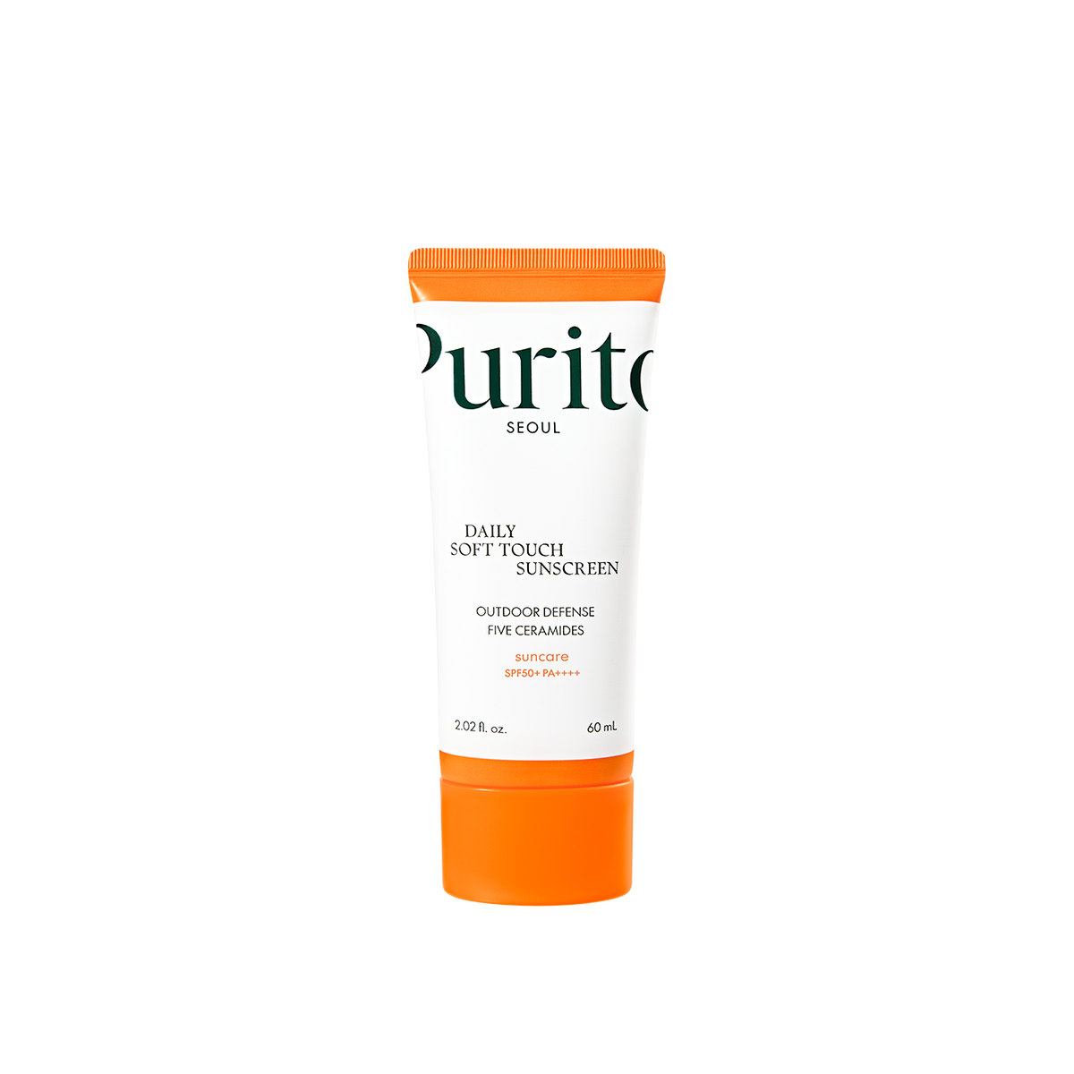 PURITO Daily Soft Touch Sunscreen 60ml SPF50+ PA++++ is a gentle, high-protection sunscreen designed for daily use.