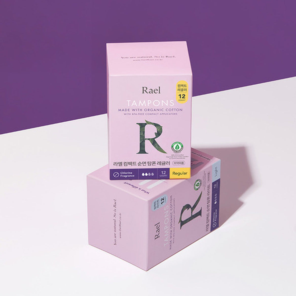 Rael Organic Cotton Compact Tampons Light – 4 Packs