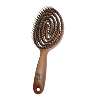 The yao Wood-like Round Boar Hair Brush is an essential styling tool designed to elevate your hair care routine.