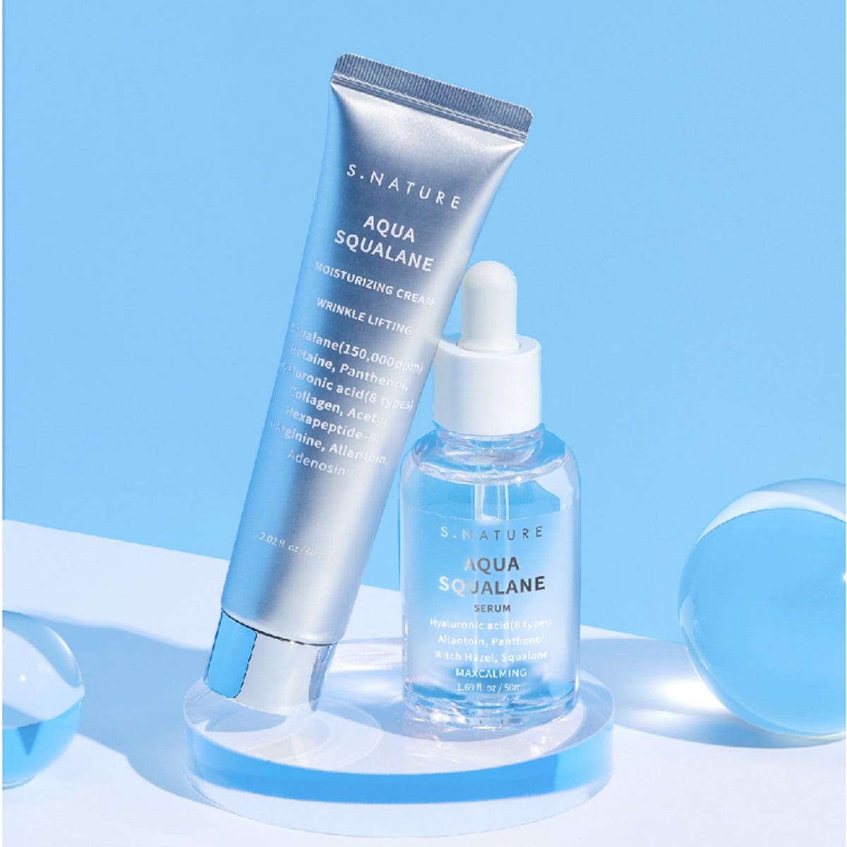 S.NATURE Aqua Squalane Best Set (Moisture Cream 60ml + Serum 50ml)