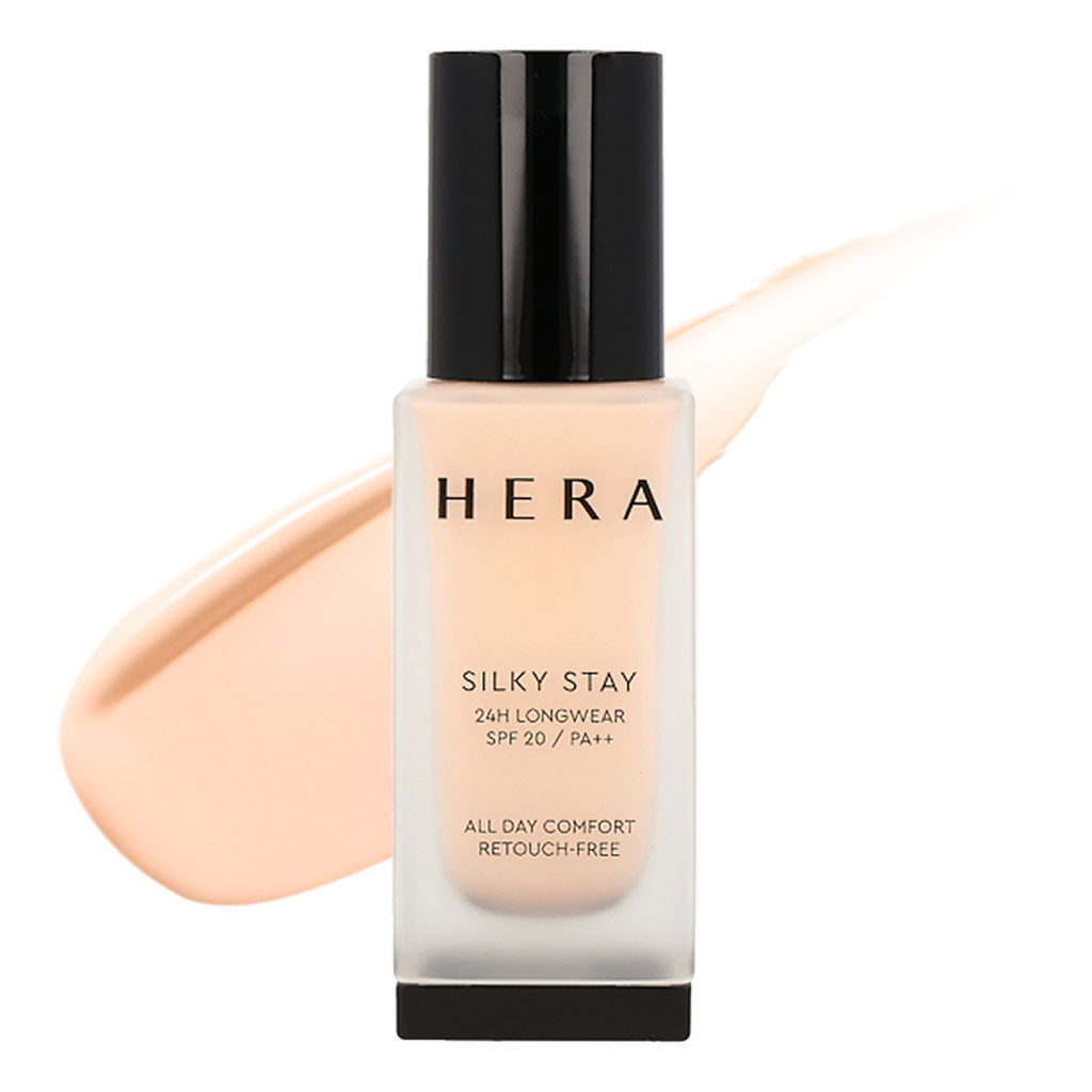 HERA Silky Stay 24H Longwear SPF20 PA++ 30g: 24-hour longwear foundation in a 30g package with SPF20 PA++ protection.
