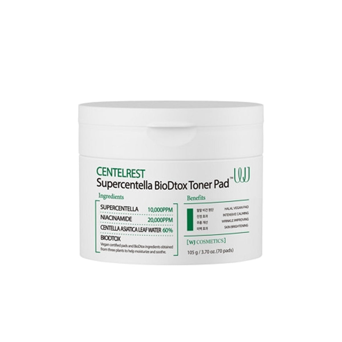 WJ Centelrest Supercentella BioDtox Toner Pad 105g (70pads)