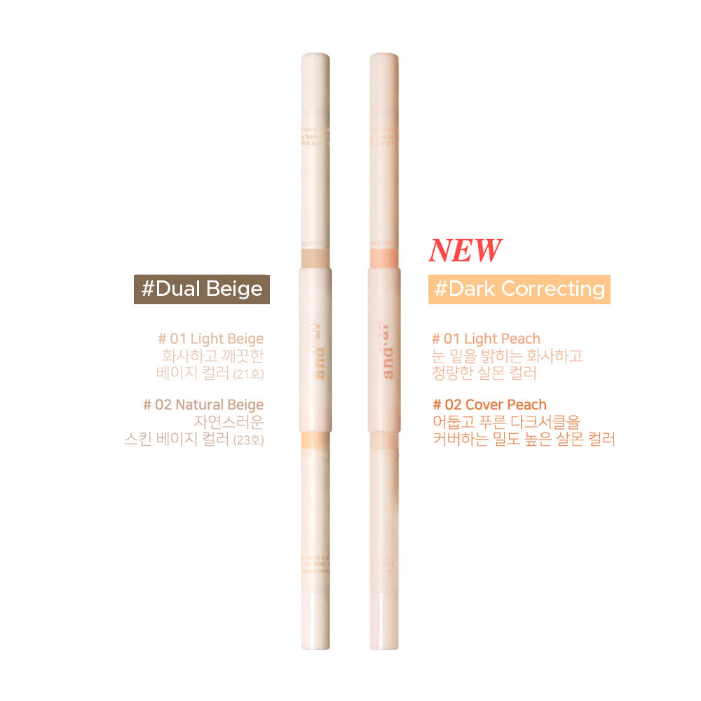and:ar Soft Skin-Fit Dual Concealer Pencil 0.6g 2Types