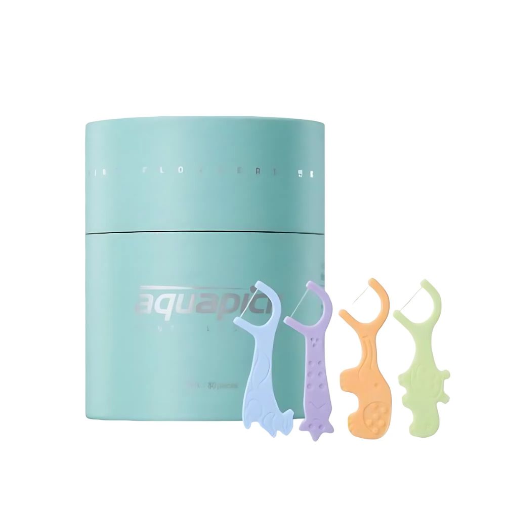 The Aquapick Mint Dental Floss (80 pieces) offers a refreshing and effective solution for maintaining oral health.