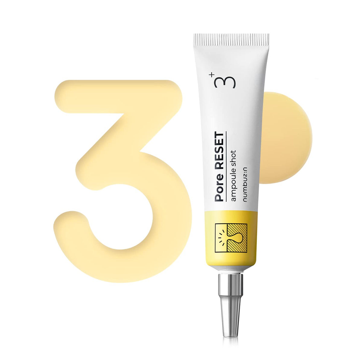Numbuzin No.3 Pore Reset Ampoule Shot 25ml bottle with blue and white label.