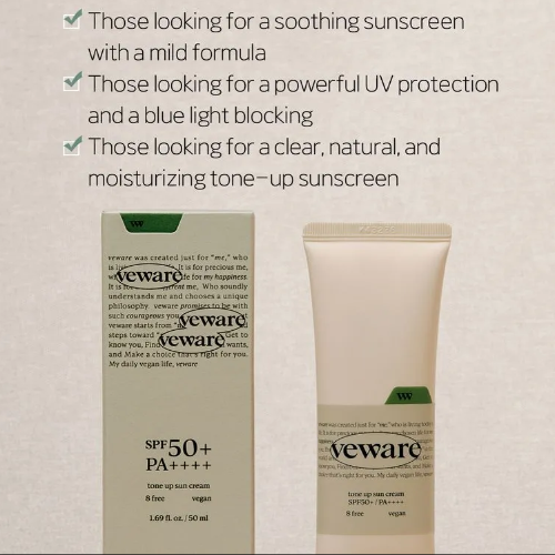 VEWARE vegan toneup sun cream 50ml SPF50+ PA++++ - DODOSKIN