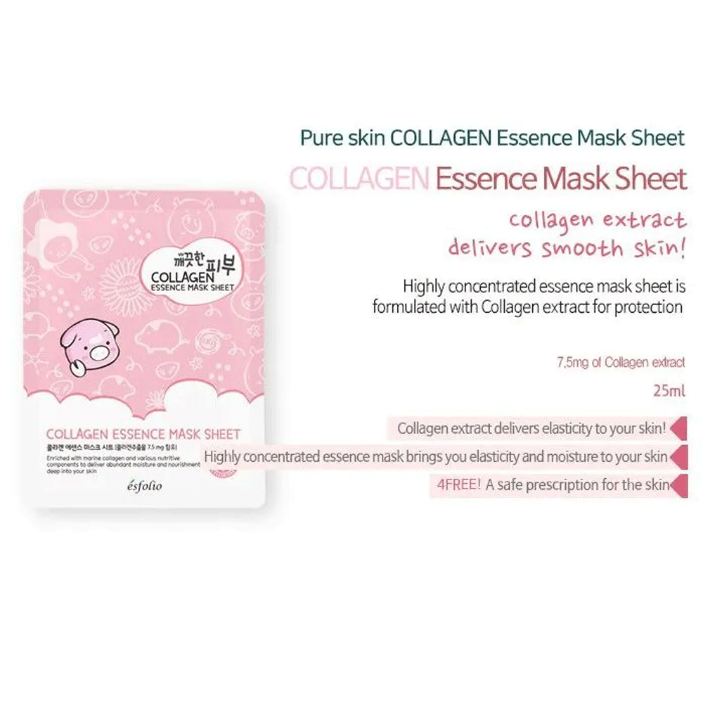 (NEWA) esfolio Pure Skin Collagen Essence Mask Sheet 25ml * 10pcs - DODOSKIN