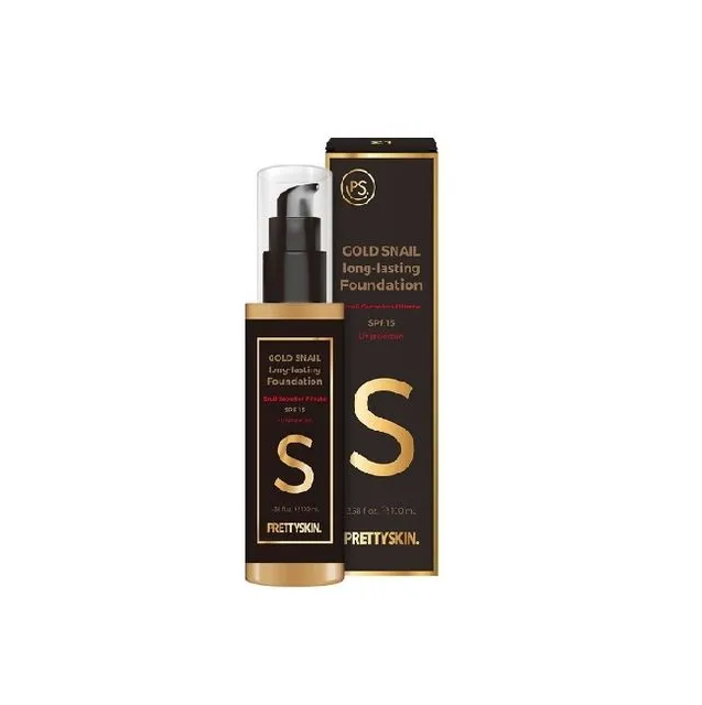 PRETTYSKIN Gold Snail Long-Lasting Foundation 100ml - 2 Colors