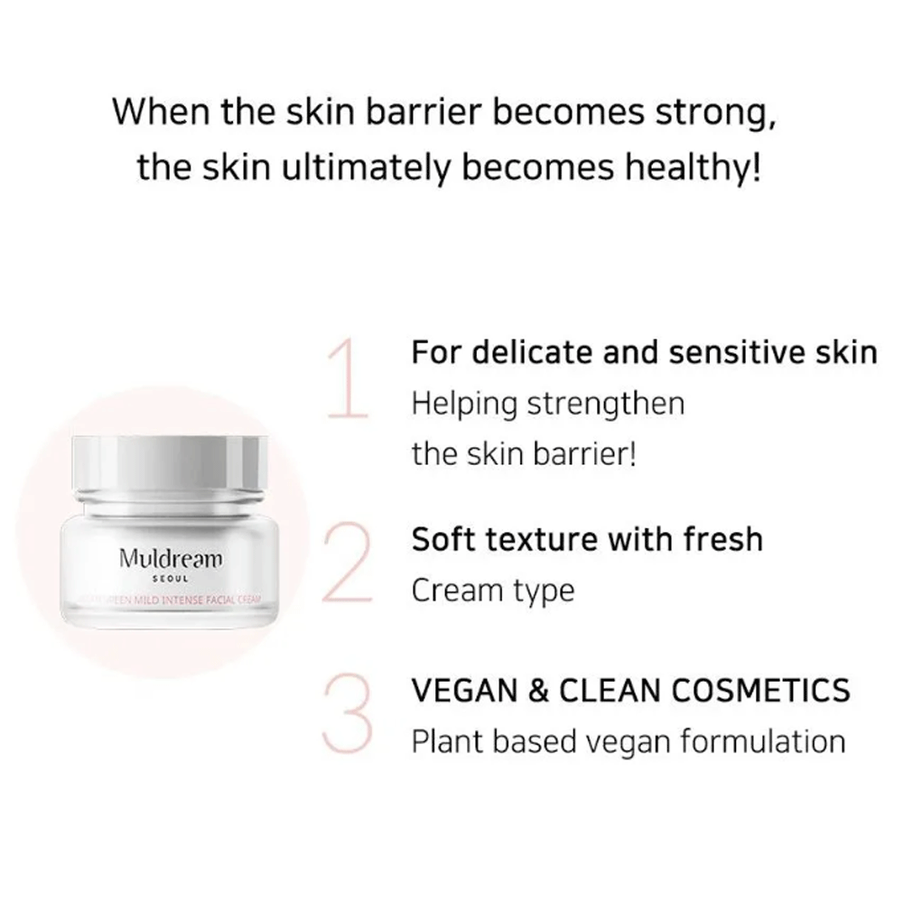 Muldream Vegan Green Mild Intense Facial Cream 60ml