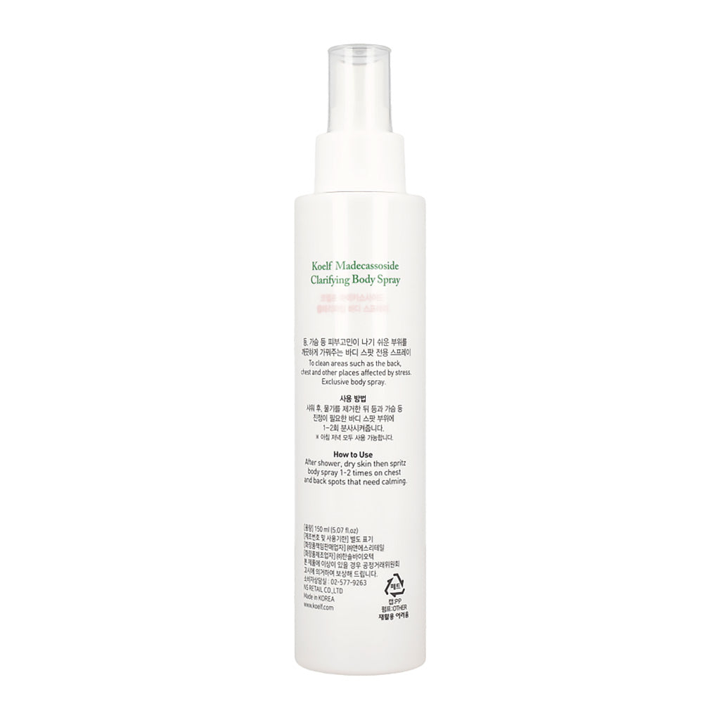 Koelf Madecassoside Clarifying Body Spray 150ml - Dodoskin