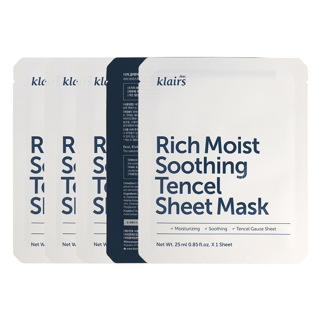 dear, klairs Rich Moist Soothing Tencel Sheet Mask 25ml x 5ea