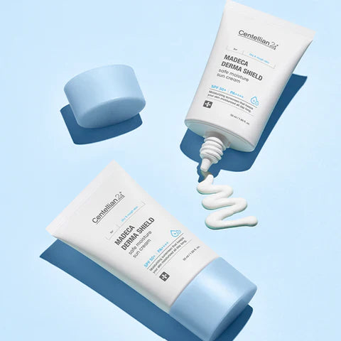 Centellian24 Madeca Derma Shield Moisture Sun Cream 50ml + Sun Stick 18g – Full Moisture & Cooling Sun Care Package
