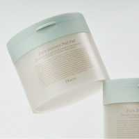 DUEM Pure Balance presents 100% organic cotton peel pads, comprising 50 pads and 10 refills for optimal skin care routines.