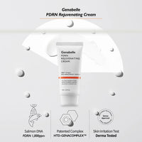 White and gold 70ml Genabelle PDRN Rejuvenating Cream, a luxurious skincare product.