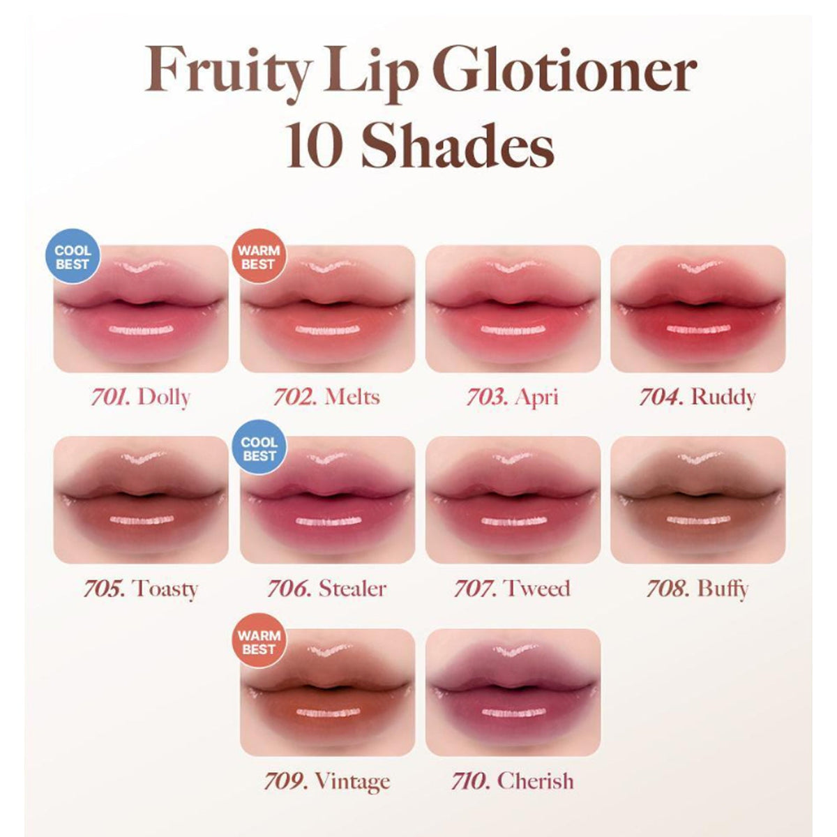 Laka Fruity Lip Glotioner 10ml (10 Colors)