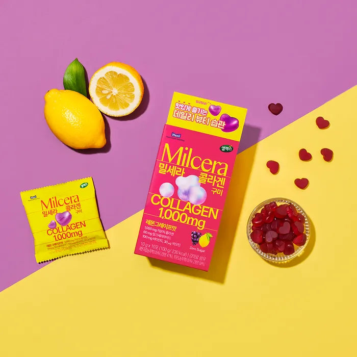 Maeil Health Nutrition Selex [Gift Set] Milk-Cera Collagen Gift Set (4 Drinks, 1 Box of Powder, 1 Box of Gummies)