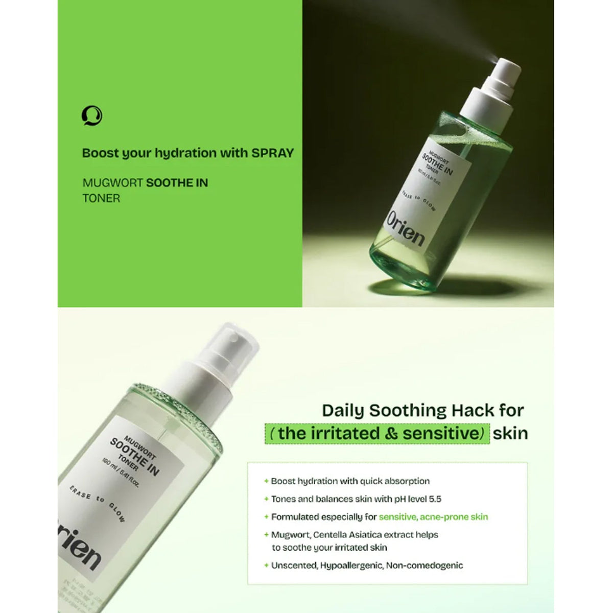 Orien Mugwort Soothe In Toner 160ml