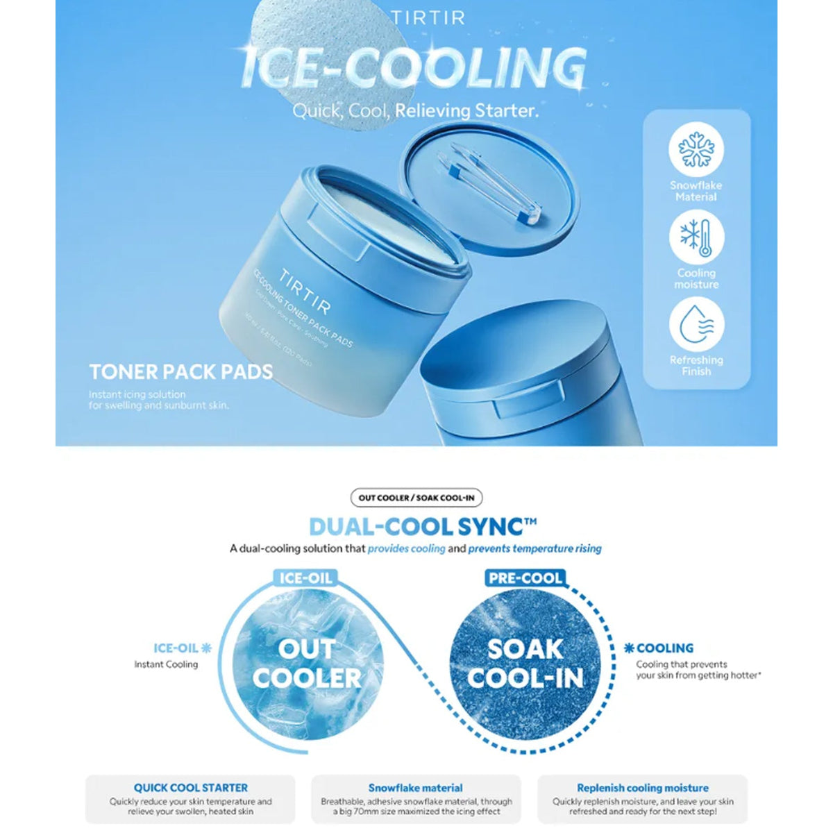 TIRTIR Ice-Cooling Toner Pack Pads 120ea