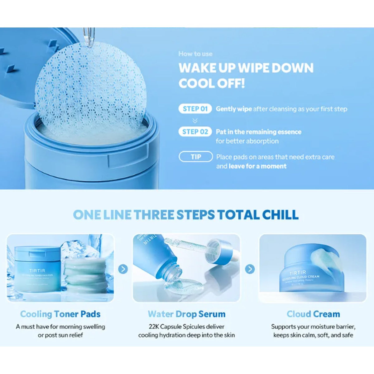 TIRTIR Ice-Cooling Toner Pack Pads 120ea