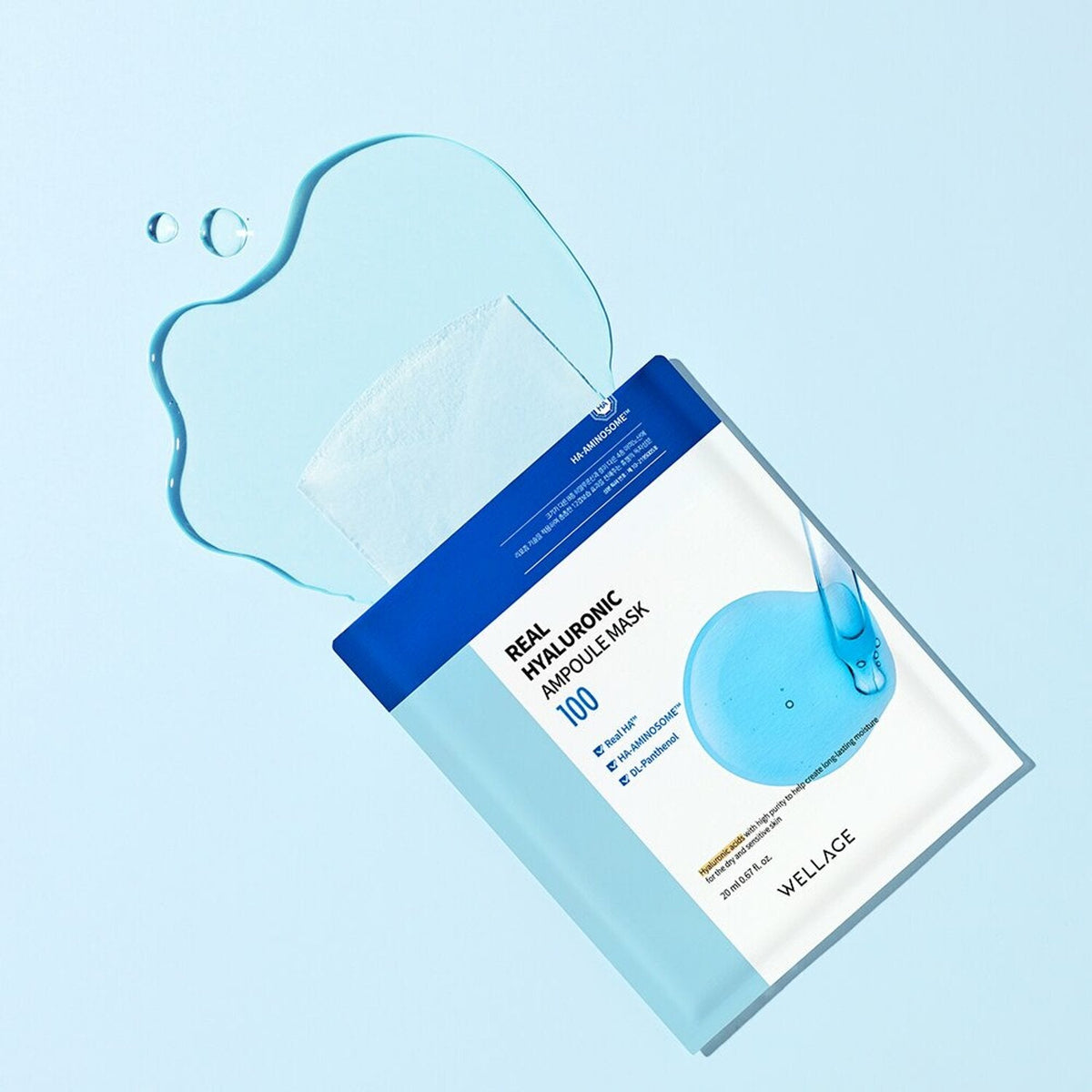 WELLAGE Real Hyaluronic Ampoule Mask 27ml*5ea (1BOX)