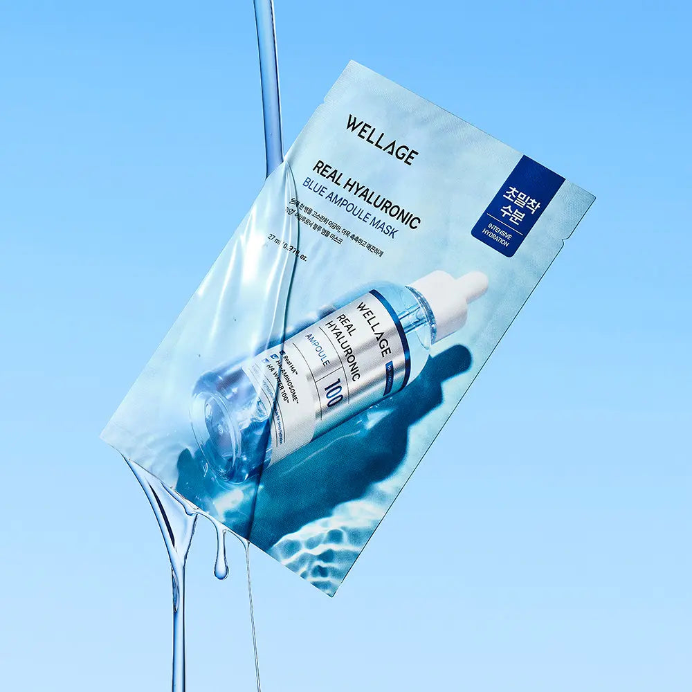 WELLAGE Real Hyaluronic Ampoule Mask 27ml*5ea (1BOX)