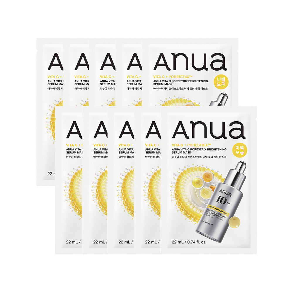 Anua Vita C Pore-strict Whitening Toning Serum Mask * 10ea