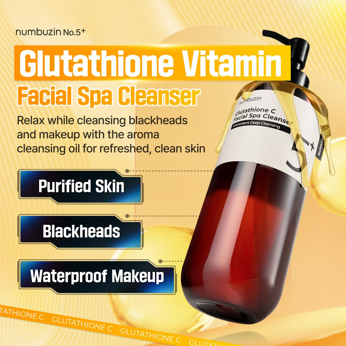 numbuzin No.5 Glutathione C Facial Spa Cleanser Antioxidant Deep Cleansing 200ml
